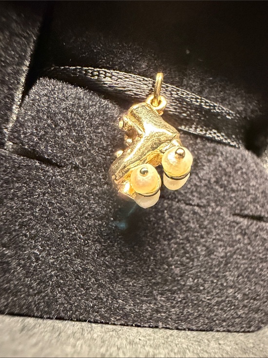 Catbird Jewelry - CATBIRD Pearl-Twirl Roller Skate Charm 14k Yellow Gold TINY roller skate charm